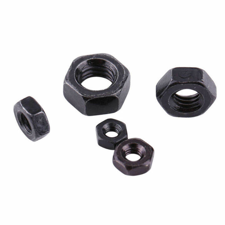 25pcs-black-grade-8-8-steel-din934-hex-hexagon-ordinary-nut-for-m1-6-m2-m2-5-m3-m4-m5-m6-m8-screw-bolt