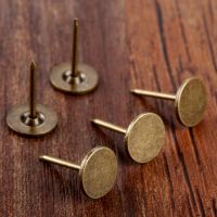 100Pcs Iron 11*17mm Antique Bronze Upholstery Nails Drum Jewelry Wood Box Furniture Sofa Wood Door Decorative Tacks Stud Pushpin Furniture Protectors