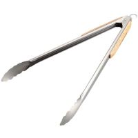 Captain Stag BBQ Wood Grip Tongs 35cm