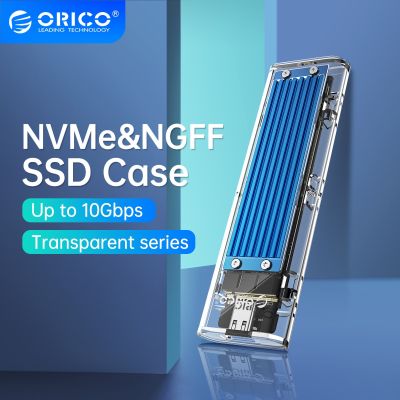 ORICO M.2 Enclosure เคส SSD คู่โปรโตคอล NVMe NGFF USB3.1 GEN2 10Gbps SSD สำหรับ NVME PCIE M Key NGFF SATA B &amp; M Key ดิสก์ SSD