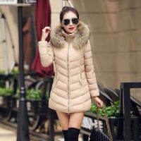 Parka ผู้หญิงฤดูหนาวเสื้อยาวผ้าฝ้าย Casual Slim Fur Hooded แจ็คเก็ตผู้หญิงหนาฤดูหนาว Parkas หญิง Overcoat Jacket 2019