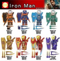 WM6065 Marvel Heroes Series Iron Man Assembled Building Blocks Doll Toy Bag WM733-740