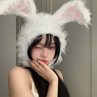 2023 Kawaii Easter Rabbit Bunny Ears Hat Women Girls Cute Earflap Cap Warm Head Warmer Winter Hat Girls Beanie Hair Decorations