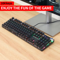 Mechanical Keyboard 104 Keys PC Gamer Wired USB Keyboards Blue Axis Switch RGB Gaming Comitive Computer Professional Keyboard