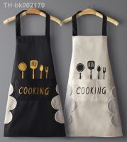 ♣▣□ Hand-wiping kitchen Household Cooking Apron Men Women Oil-proof Waterproof Adult Waist Fashion Coffee Overalls Wipe Hand Apron