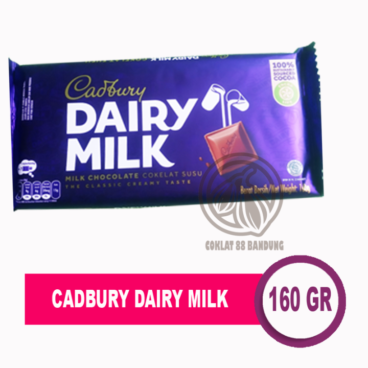 Cadbury Dairy Milk 160 Gr/Gram Milk Chocolate Halal Mui Lazada Indonesia