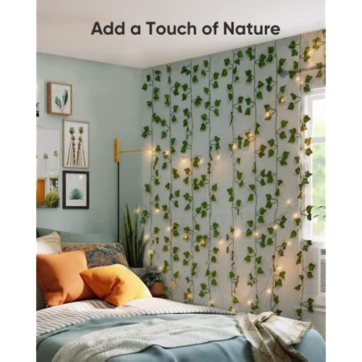 12pcs-ประดิษฐ์-ivy-garland-พืชปลอม-ivy-ใบ80led-string-light-แขวน-ivy-สำหรับ-aesthetic-ห้องนอน-garden-party-decor