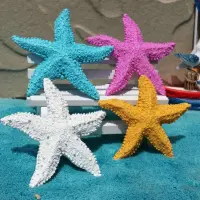 2Pcs Fish Tank Ornament Mediterranean Resin Sea Stars Mini Starfish Wall Ornaments Aquarium Home Decoration Beach Wedding Decor