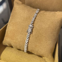 OEVAS 100 925 Sterling Silver Sparkling High Carbon Diamond Wheat Ears Bracelet For Women Engagement Wedding Party Fine Jewelry