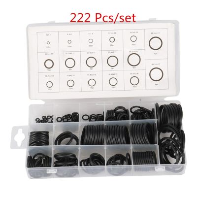 ；【‘； 125/222Pcs Seal O-Ring Assortment Kit NBR Ruer Seal Rings Different Sizes Washer Gaskets With Plastic Box Package