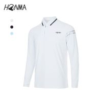 HONMA เสื้อยืดแขนยาวสำหรับผู้ชาย,กางเกงเล่นกอล์ฟกีฬาใหม่เสื้อยืดเสื้อโปโลสีตัดกันทันสมัยฟิล์มกีฬาเสื้อ Lindebergdescenteนอกจากนี้ยังมีประตู