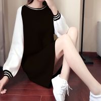 Women Shirt Dress Casual Long Sleeve Pullover Dress Women Baju Cantik