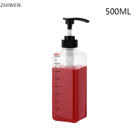 ZHIWEN เครื่องจ่ายสบู่เหลว1000มล. พร้อมขวดดริปไซรัปกาแฟขนาด500มล. พร้อมหัวหัวฉีดปั๊มไฮดรอลิกภาชนะโถน้ำผึ้งในครัว