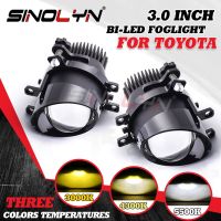 △✷ 3 Colors Bi LED Fog Lights PTF For Toyota Corolla/Yaris/Hilux/Camry/Fortuner/Highlander/Venza LED Fog Projector Car Light Tuning