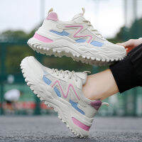 Tuinanle Women chunky sneakers White vulcanize Shoes Plus Size 35-43 FEMALE Platform Running sneakers La. รองเท้าลำลองสีดำ