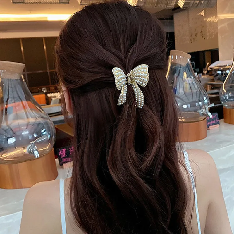 Bow Knot Pearl Hair Accessories Pearl Hair Clip Girls Medium Long Hair  Refreshing Hair Clip | Lazada PH