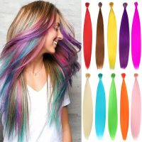 WIGSIN Synthetic 10pcs/pack Fake Hair Pieces Extensions Cord Rainbow 16Inch Hair Accessories For Women Wig  Hair Extensions  Pads