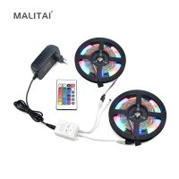 【▼Hot Sales▼】 sunzhez ทั้งชุด Rgb แถบไฟ Led 2835 3528 5M 10M ไฟแอลอีดีกันน้ำริบบิ้น300 Leds เทป Ir Controller Dc12v 3a อะแดปเตอร์