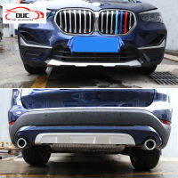 2ชิ้นสำหรับ BMW X1 F48 2020-2021อุปกรณ์เสริมรถยนต์โมเดล ABS โครเมี่ยมด้านหน้า + Bemper Belakang ดิฟฟิวเซอร์กันกระแทกแผ่นกันลื่นรับประกัน2ชิ้น