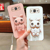 เคส6D Rabbite GTHD Samsung กาแลคซี J7แฟชั่นเคลือบหรูหราเคสมือจับสำหรับโทรศัพท์มือถือการ์ตูนสำหรับ J7 GalaxyJ7 Samsung ฝาหลัง J7พับเป็นขาตั้งผิวนอกเนื้อนิ่ม TPU กันกระแทก