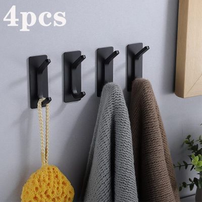 304 Stainless Steel Hook Self Adhesive Wall Door Back Hanger Hook for Key Coat Towel Kitchen Bathroom Organizer Rack Accessories Picture Hangers Hooks