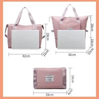 [24 hours delivery]Large Capacity Folding Travel Bag Waterproof Handbag sling luggage Bag Women hand carry travel bag gym bag 大容量折叠旅行包防水手提包旅行包女性多功能健身包妈咪包