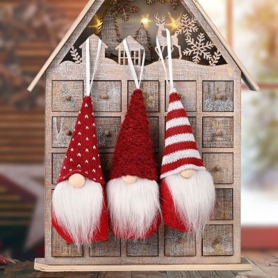 【CW】 3pcs Christmas Mini Doll Christmas Tree Pendant Xmas Decoration for Home Gnome Doll Xmas Kids 2022 New Year Gifts navidad
