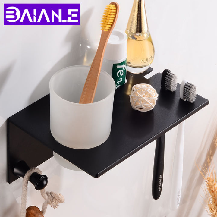 black-toothbrush-holder-cup-space-aluminum-bathroom-accessories-toothbrush-holder-set-wall-mounted-bathroom-shelf-storage-rack