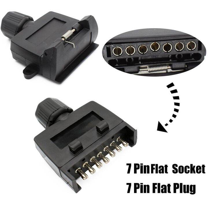 Essential 7 Pin Flat Plug and Socket Trailer Connector Set for Safe Towing Lazada