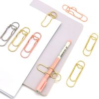 10 pcs Heart-shaped Metal Pen Clips Multi Function Pen Clip Holder Bookmarks For Notebooks Paper Clips Stationery Tool