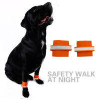 2Pcs Dog Reflective Feet ces Breathable Night Walking Safety Foot Cover Soft Fluorescent Wristband Feet Strap Accessories