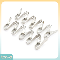 ✨ Konka 10pcs สแตนเลสเสื้อผ้าหมุดโลหะแขวนกระดาษภาพถ่ายคลิป