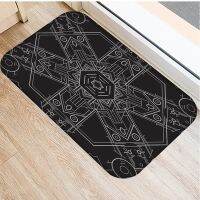 Geometric Printed Indoor Doormat Nordic Modern Black White Golden Floor Mat Kitchen Bathroom Door Mat Table Anti-slip Mat Rugs