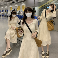 พร้อมส่ง ??☕️ Cream dress เดรสแขนยาวสีครีมน่ารักมาก (IN38399)