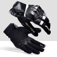 【CW】Men Women Gloves Black Genuine Leather Motorbike Road Riding Summer Full Finger Protective Mittens Motorcycle Accessory MCS-57