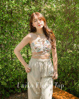 Uniko Floral Top เสื้อครอป ลายดอกไม้ ผูกเอว งานน่ารักเซ็กซี่