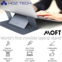 MOFT 100 Original Ultra Thin Invisible Laptop Stand For NoteBook Air Pro Tablets And Laptops Up To 15.6นิ้ว Adjustable Height Folding Laptop Stand