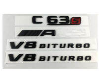 Black C63s FOR AMG V8 BITURBO Trunk Fender Emblems Badges for W205