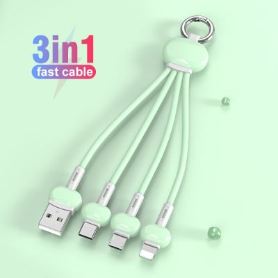 2.4A 3 In 1 Micro USB/Type C/8 Pin Multi Charger Cable For iPhone 13 12 11 Huawei P40 Pro S10 Mobile Phone Charging Cord Kable Wall Chargers
