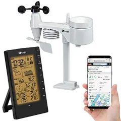 Koogeek Wireless Weather Station,Indoor Outdoor Thermometer Hygrometer with  Sensor, Digital Temperature Humidity Monitor, Alarm Clock,Weather  Forecast,Color LCD Display,Backlight, Sooze Mode Brand 