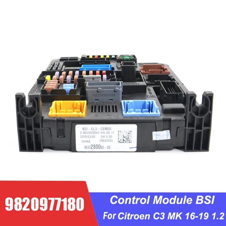 car-fuse-box-control-module-bsi-fuse-box-9820977180-bsi-el3-cem00-for-citroen-c3-mk-1-2-2016-2019