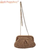 【YF】 Women Clutch Purse Dumpling Straw Handbag Pouch Rattan Woven Tote Bag Summer Beach Chain Candy Color Satchel Bags Messenger