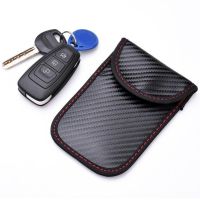 wenminr Signal Shielding Bag Car Key Shielding Sleeve Carbon Fiber Anti-scan Antimagnetic Card Holder Car Key Signal Blocker Case