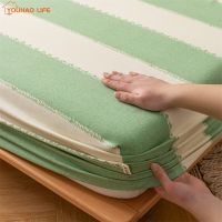 100% Long-staple Cotton Japanese Style Coarse Cloth Fitted Bed Sheet - Hypoallergenic and Customizable for Single and Double Bed