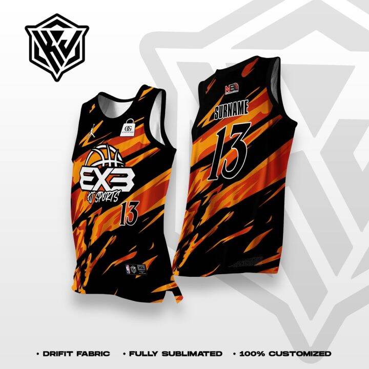 EXE ORANGE FULL SUBLIMATION BASKETBALL JERSEY | Lazada PH