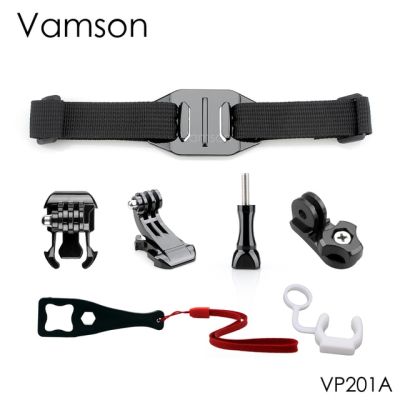 Vamson หัวสายรัดหมวกนิรภัยอุปกรณ์เสริม Gopro อะแดปเตอร์ยึดสายพานระบายอากาศปรับได้สำหรับ Xiaomi Yi 4K สำหรับ Sjcam Vp201a Sj4000