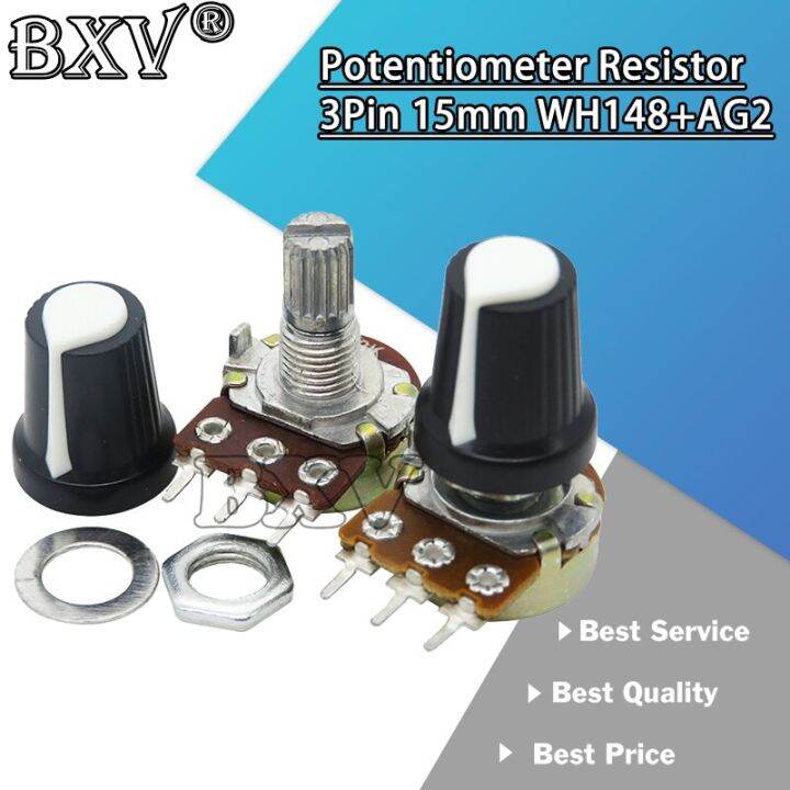 10PCS Rotary Potentiometer Panel Pot 100K Ohm Linear Taper Rotary Potentiometer Panel Pot B100k 15mm Wh148 3pin