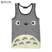 2023 Newest Anime Totoro Fashion Summer Men Tank Tops Sleeveless Spring Harajuku Personality 3D Printed Beach Tops Tees