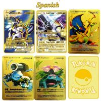 Spanish 800PS Vmax Greninja GX Mega Vstar Golden Pokemon Card Iron Metal Pokmo Letters Kids Gift Game Collection Cards Rainbow