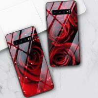 ✜☾۞ Red Rose Case For Samsung Galaxy S10 S21 S9 S8 S10e S20 Ultra A51 A71 A50 A21S A20E A70 Note 20 10 9 8 Plus Tempered Glass Funda